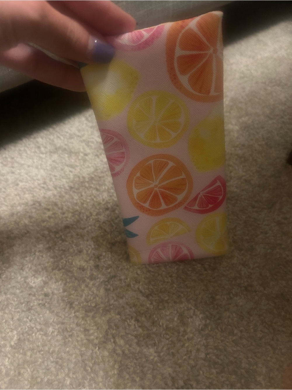 Citrus Print Sunglasses Case - Pink, Yellow, Orange